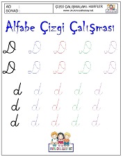 d harfi çizgi çalışması